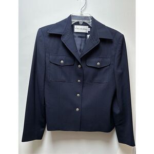 JH Collectibles women’s 100% wool navy blue blazer w/lining size 6. #23-0634